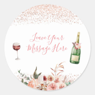 Sticker Rond Aimer Fête des mariées rose Votre message