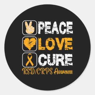 STICKER ROND AIMER LA PAIX CURE RSD SENSIBILISATION DES CRPS