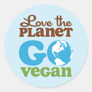 Sticker Rond Aimer la planète Go Vegan