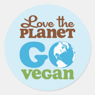 Sticker Rond Aimer la planète Go Vegan