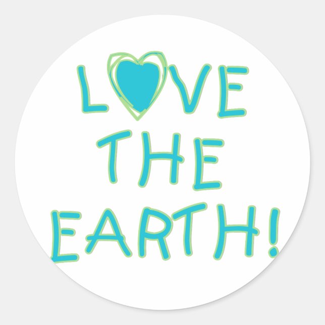 Sticker Rond Aimer la Terre De l'environnement (Devant)