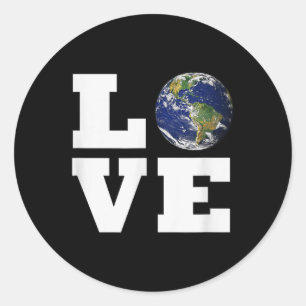 Sticker Rond Aimer La Terre _ World Love De l'environnement Pro