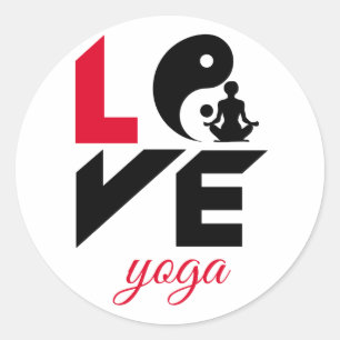 Sticker Rond Aimer le yoga
