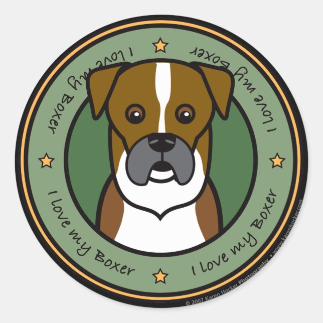 Sticker Rond Aimer ma boîte (Devant)