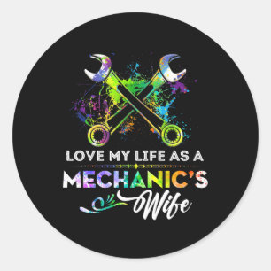 Sticker Rond Aimer Ma Vie Comme Mécanique Épouse Cadeaux Mécani