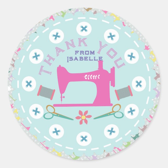 Sticker Rond Aimer Machine à coudre (Devant)