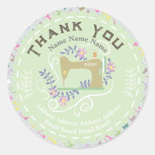 Sticker Rond Aimer Machine à coudre Pastel Green