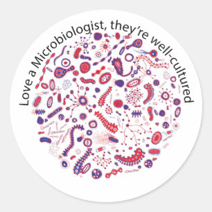 Sticker Rond Aimer un microbiologiste