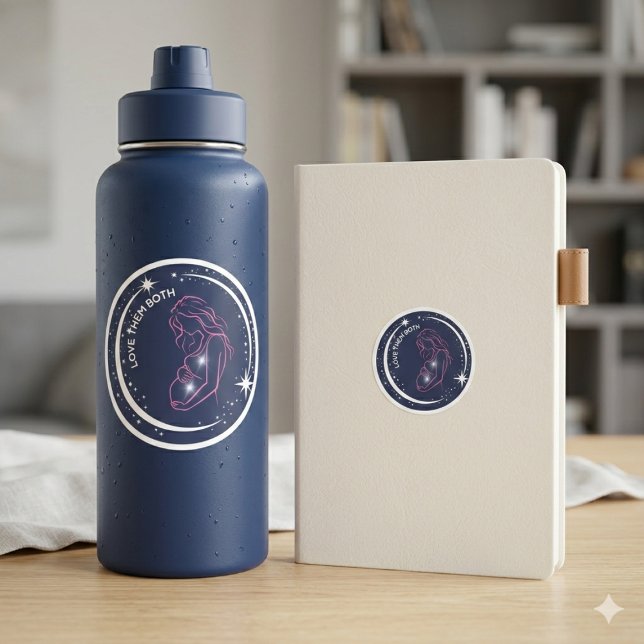 Sticker Rond Aimez-Les À La Fois Enceinte Mère Céleste (Créateur téléchargé)