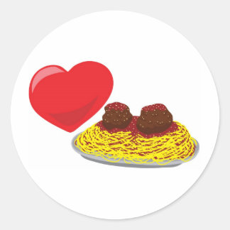 Sticker Rond Aimez les pâtes ! Personnalisable :