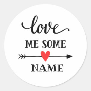 Sticker Rond Aimez-moi un nom personnalisé personne