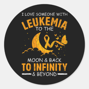 Sticker Rond Aimez quelqu'un avec la leucémie joyeux ruban de s
