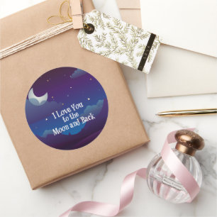 Sticker Rond Aimez-vous à la Lune et à l'arrière,