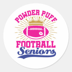 Sticker Rond Aînés de football de pouf en poudre