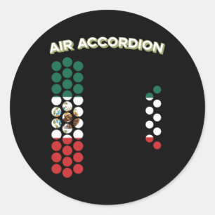 Sticker Rond Air Accordion Mexico Drapeau Cinco De Mayo Musique