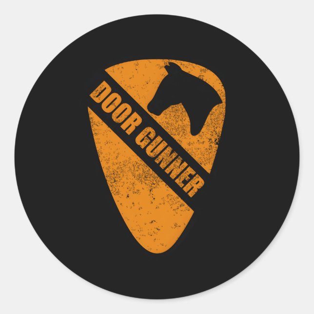 Sticker Rond Air Cav Vietnam Porte Gunner en état de détresse (Devant)
