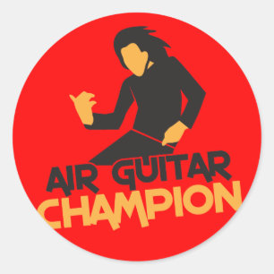 Sticker Rond Air Guitar Champion design