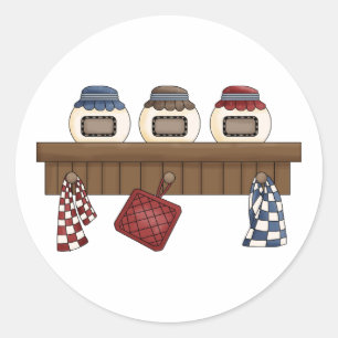 Sticker Rond Aire de cuisine de campagne