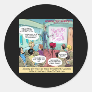 Sticker Rond Airline LifeCoach, classe Funny