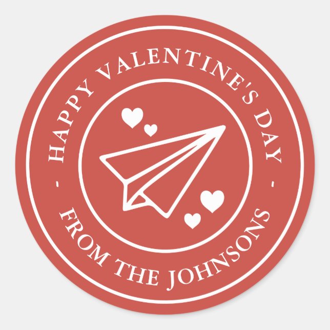Sticker Rond Airmail Valentine (Devant)