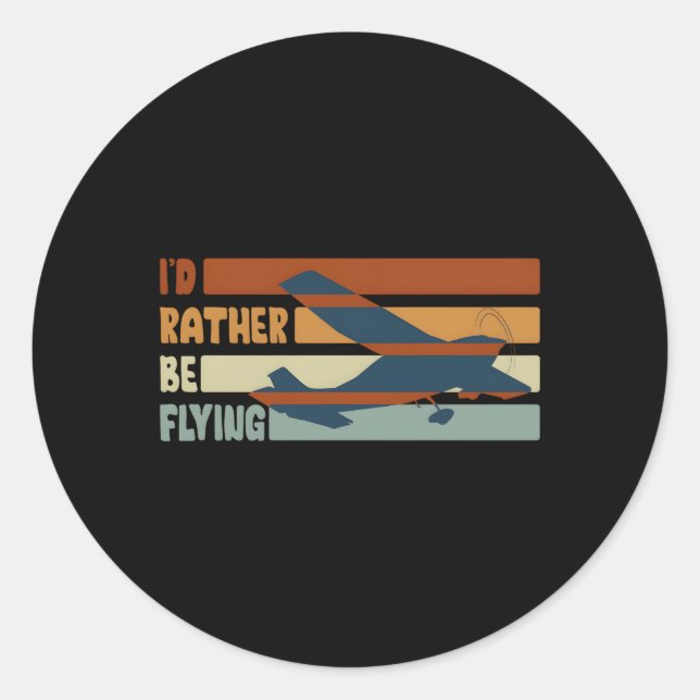 Sticker Rond Airplane Decoration Aviation Decor Aviation Quotes (Devant)