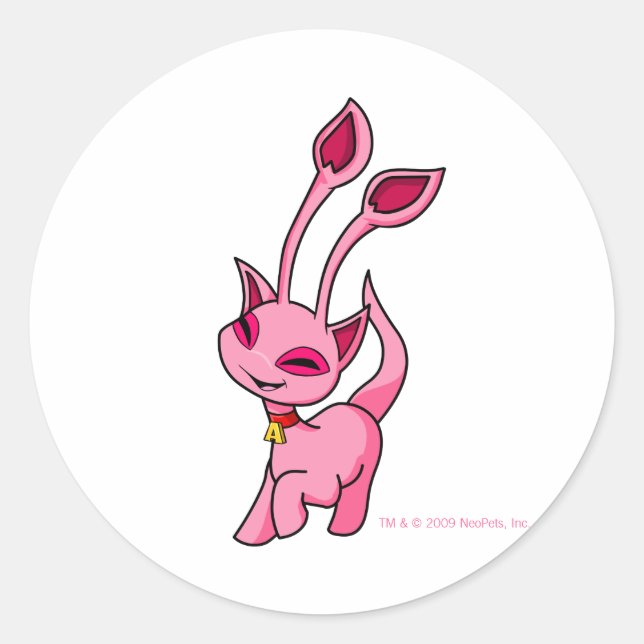Sticker Rond Aisha rose caracolant (Devant)