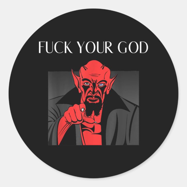 Sticker Rond Aist Goat Satan Baphomet GIft (Devant)