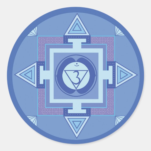 Sticker Rond Ajna Chakra Mandala (Devant)