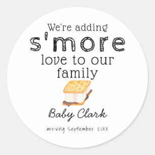 Sticker Rond Ajout du Baby shower d'amour S'more