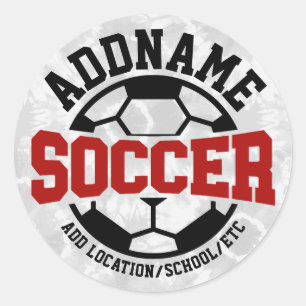 Sticker Rond AJOUT PERSONNALISÉ NOM Joueur de football Cravate-