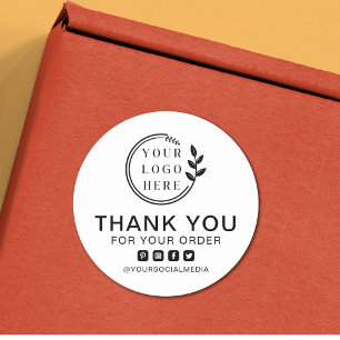 Sticker Rond Ajouter le logo Social Media Order Merci
