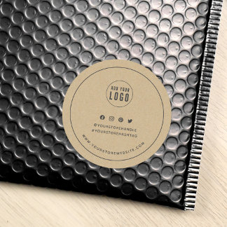 Sticker Rond Ajouter Logo Gris Bordure Médias sociaux Marque Kr