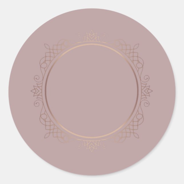 Sticker Rond Ajouter Texte Élégant Design Moderne Rose Gold Vie (Devant)