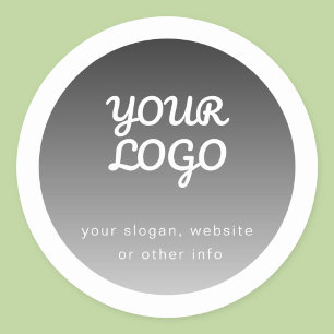 Sticker Rond Ajouter un logo Bordure blanche gris foncé