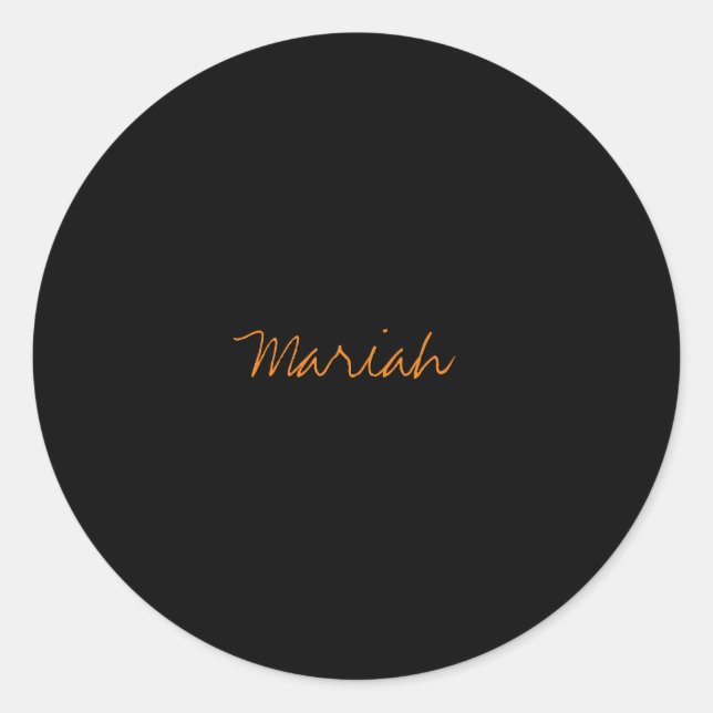 Sticker Rond Ajouter un nom Elegant Creative Classic Handwritin (Devant)