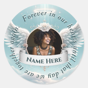 Sticker Rond Ajouter une photo au mémorial personnalisé