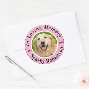 Sticker Rond Ajouter une photo et un nom Pet Memorial