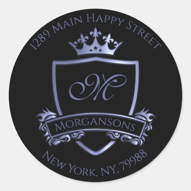 Sticker Rond Ajouter une touche d'élégance royale avec Monogram (Devant)