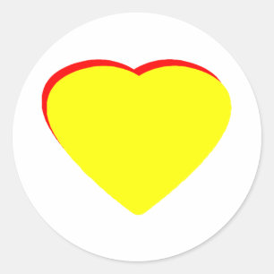 Sticker Rond Ajouter Vos Lettes Ici Coeur Jaune Rouge Le MUSÉE