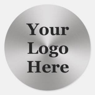 Sticker Rond Ajouter votre logo   Aspect métallique brossé ar