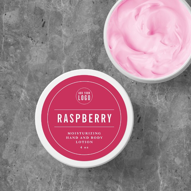 Sticker Rond Ajouter votre logo Bordure et lignes blanches Coul (Créateur téléchargé)