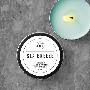 Sticker Rond Ajouter votre logo Bordure et lignes noires Étique