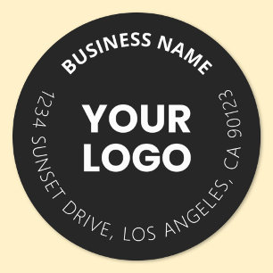 Sticker Rond Ajouter votre logo et texte circulaire modifiable
