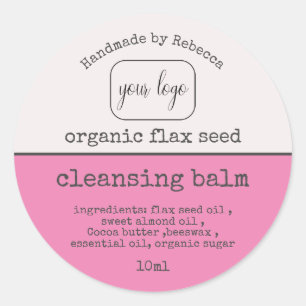 Sticker Rond Ajouter votre logo Natural Beauty Pink Produits Ét