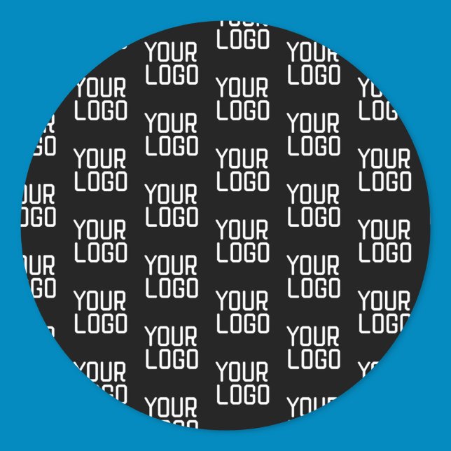 Sticker Rond Ajouter votre logo Répéter Motif Modèle modifiable (Créateur téléchargé)