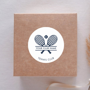 Sticker Rond Ajouter Votre Nom De Club De Tennis Bureau Minimal