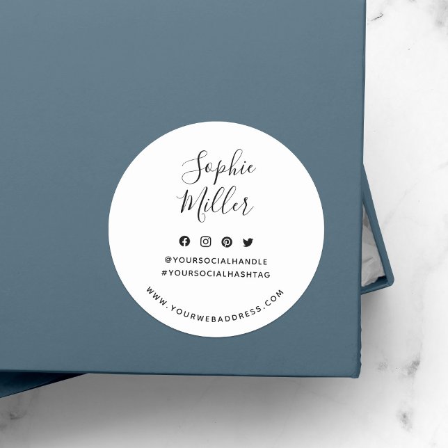 Sticker Rond Ajouter votre nom Social Media Branding (Créateur téléchargé)