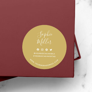 Sticker Rond Ajouter Votre Nom Social Media Custom Color Brandi