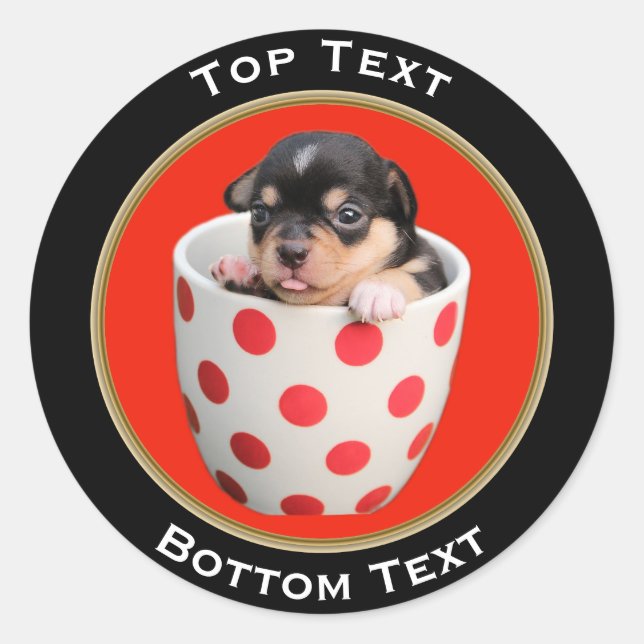 Sticker Rond Ajouter votre photo et votre texte personnalisé (Devant)