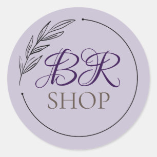 Sticker Rond ajouter votre propre logo Business   violet